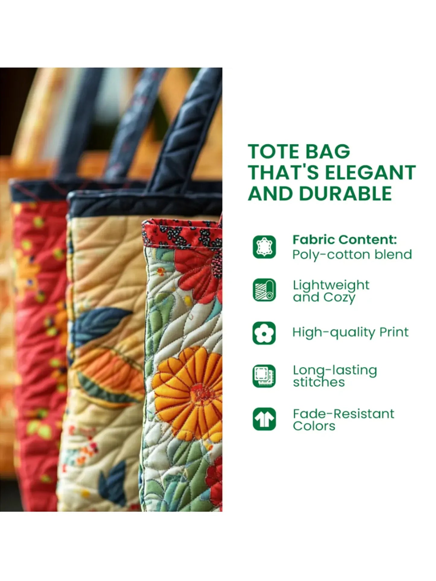 Forest Quilted Tote Bag