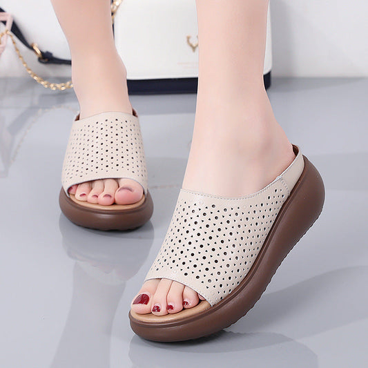 🔥Women's Leather Bottom Thick-soled Sandals