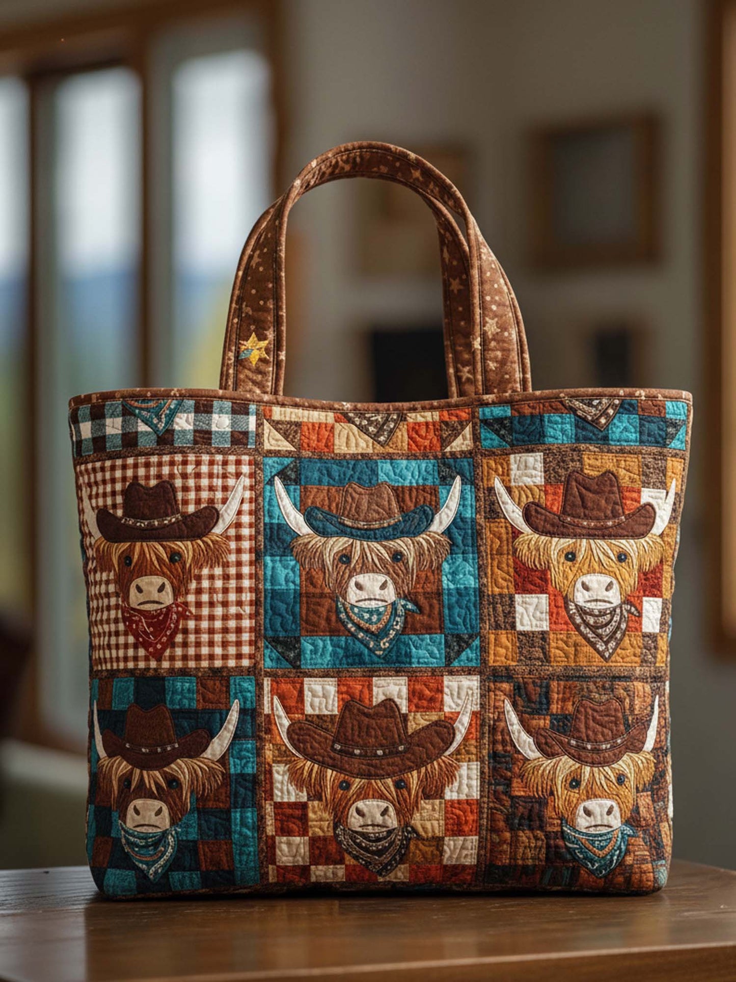 West Cow Quilted Tote Bag