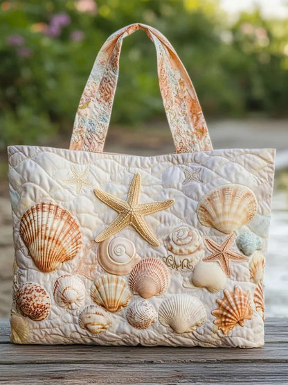 Beach Finds Quilted Tote Bag