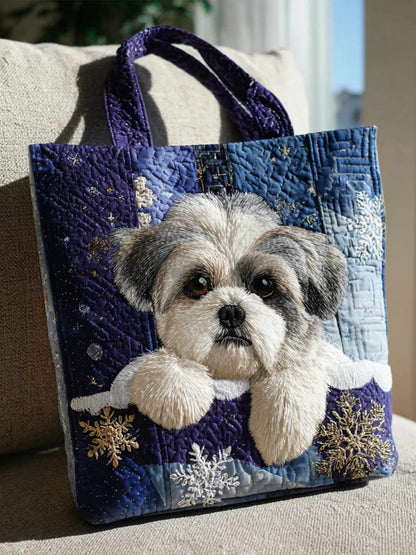 Meadow Shih Tzu Quilted Tote Bag