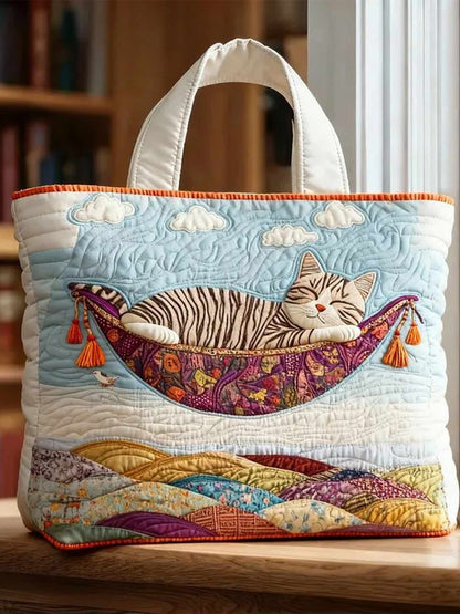 Cute cat Quilted Tote Bag
