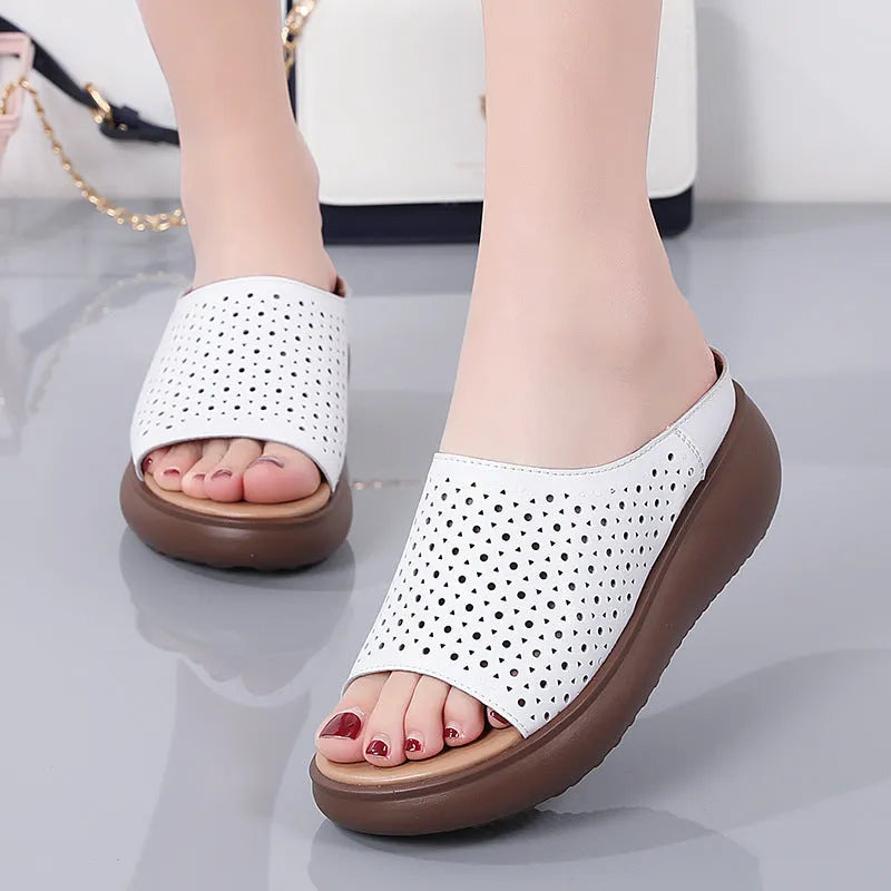 🔥Women's Leather Bottom Thick-soled Sandals