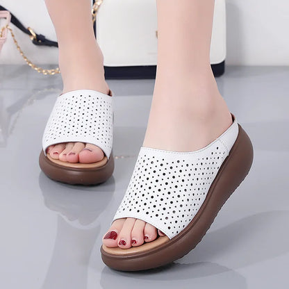 🔥Women's Leather Bottom Thick-soled Sandals