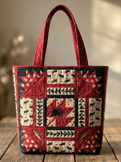 Canadian Maple Leaf Quilted Tote Bag