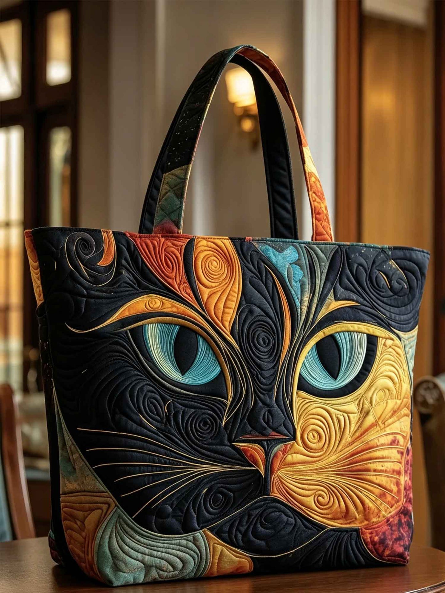 Catitude Quilted Tote Bag