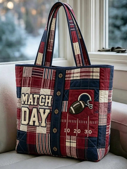 Game Day Shirt Quilted Tote Bag