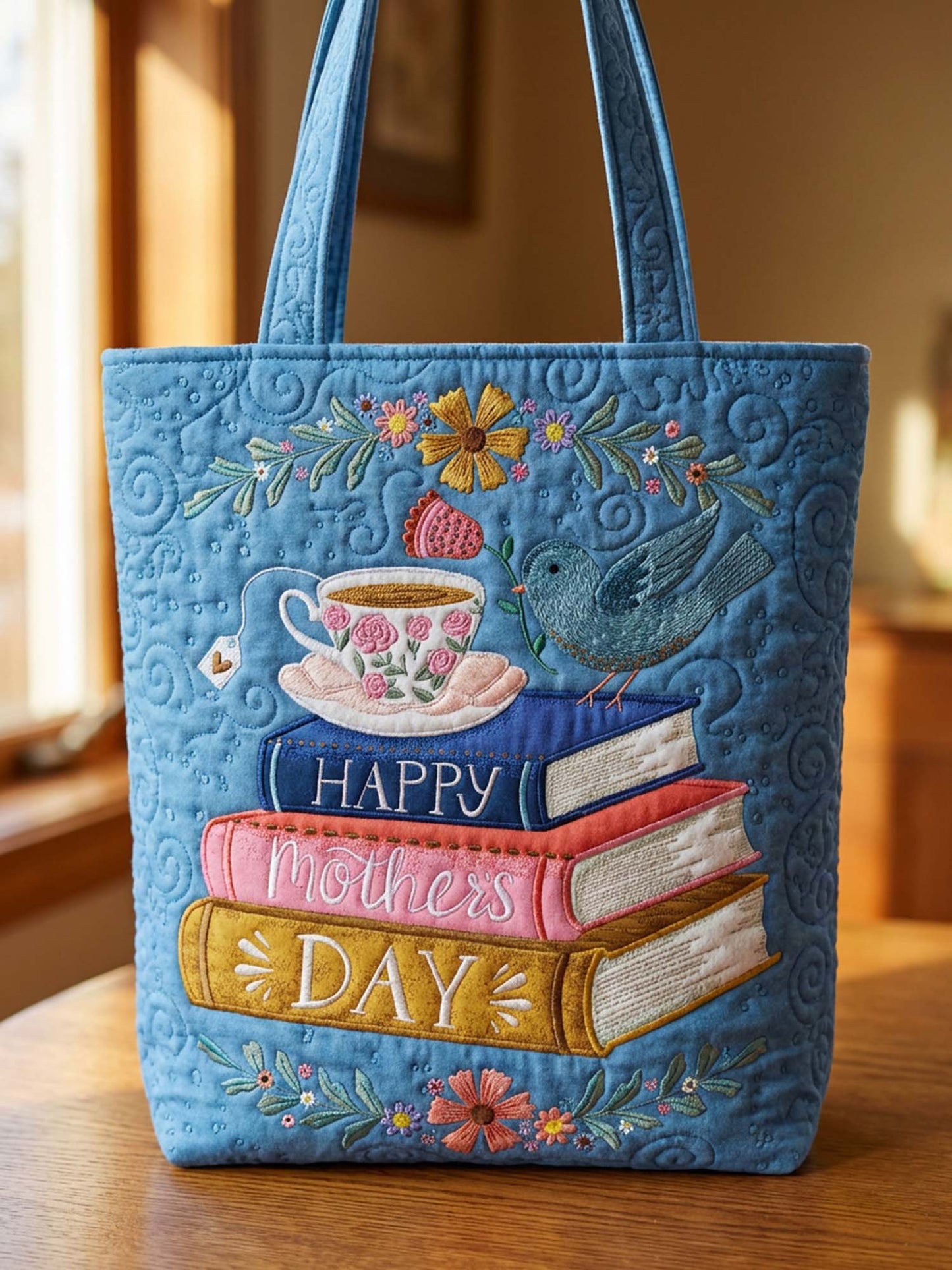 Happy Mother's Day Quilted Tote Bag