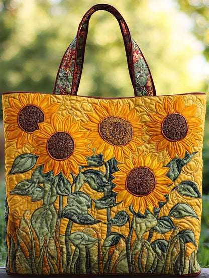Sunflower Quilted Tote Bag