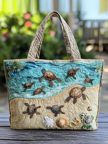 Turtle Breeze Quilted Tote Bag