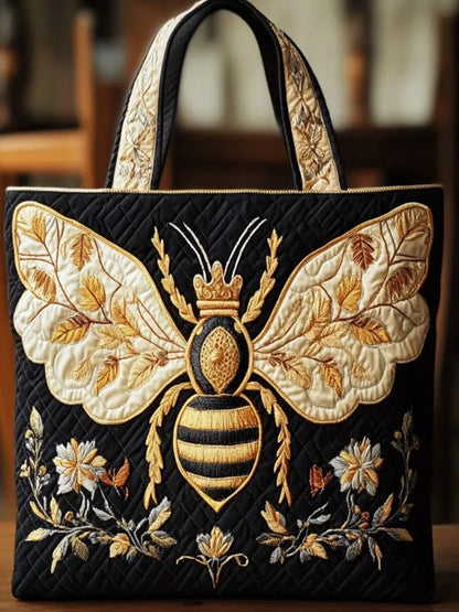 Animals Bees  Print  Quilted Tote Bag