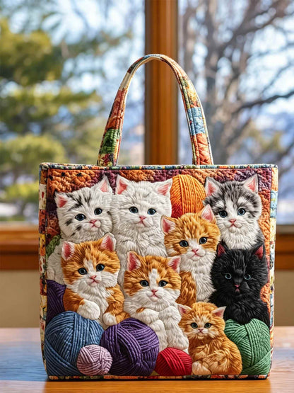 Cat Bliss Quilted Tote Bag