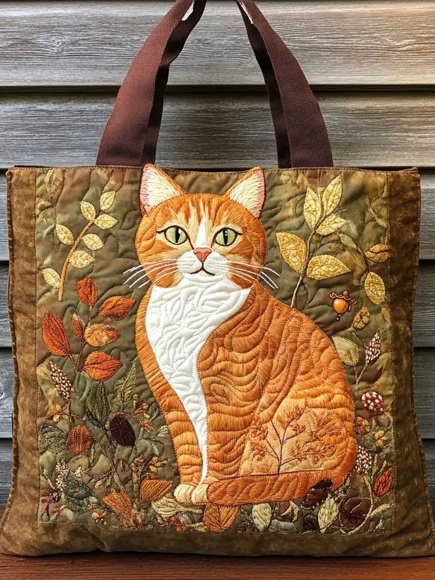 Cozy Cat Quilted Tote Bag