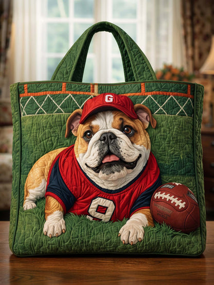 Bulldog Rugby Quilted Tote Bag
