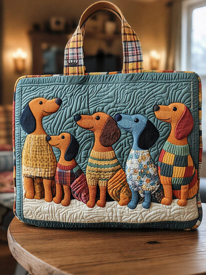 Adorable Dachshund  Quilted Tote Bag