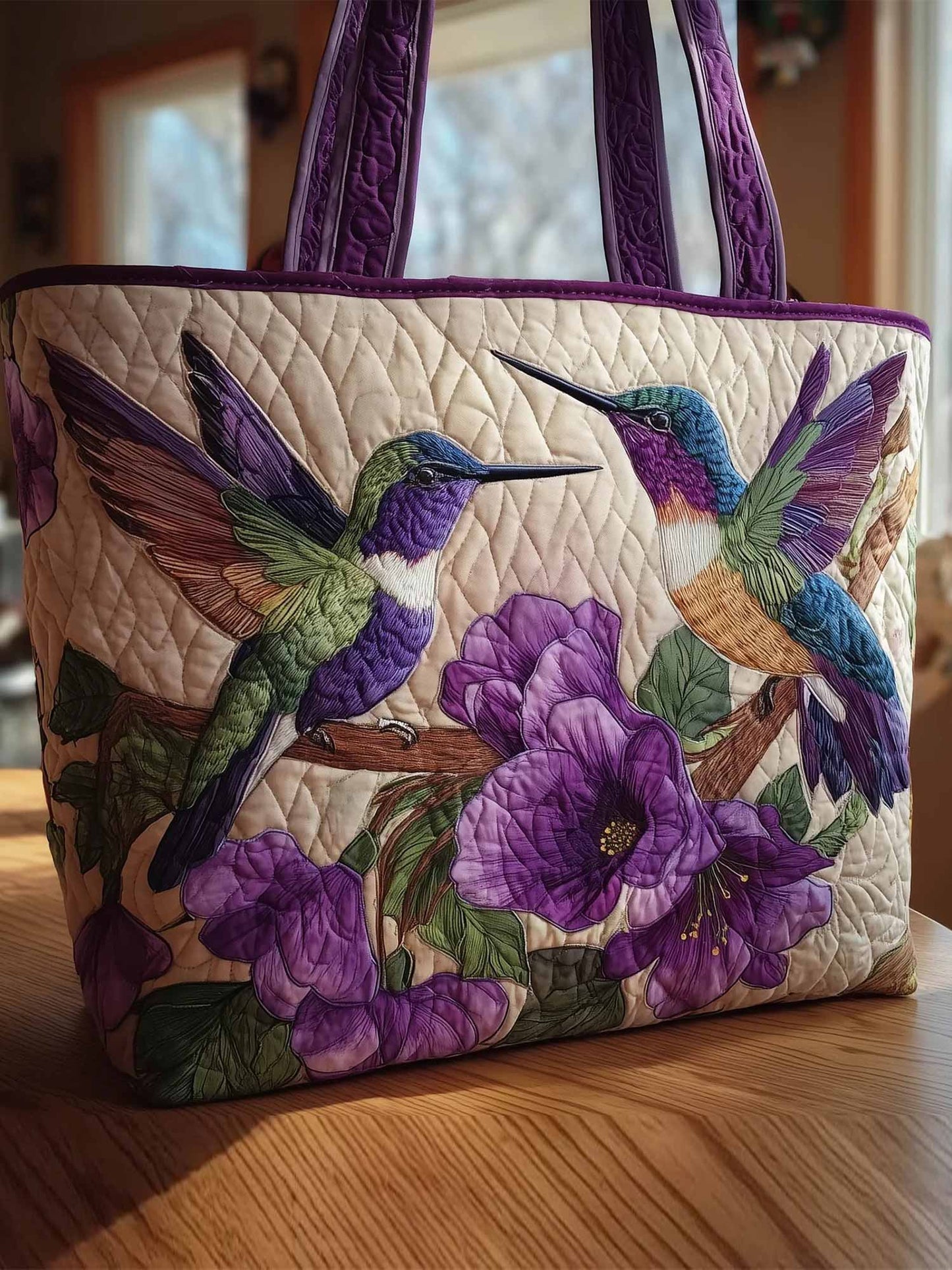 Amethyst Pair Quilted Tote Bag