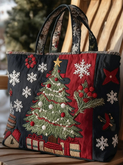 Christmas Christmas Tree Print  Quilted Tote Gag