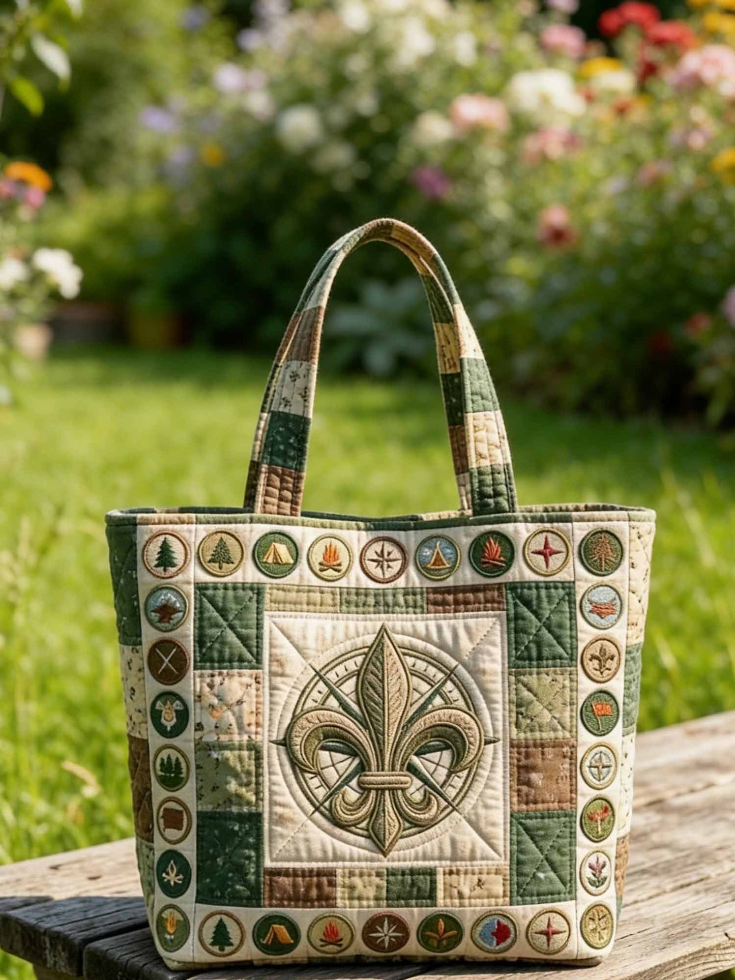 Forest Scout Quilted Tote Bag