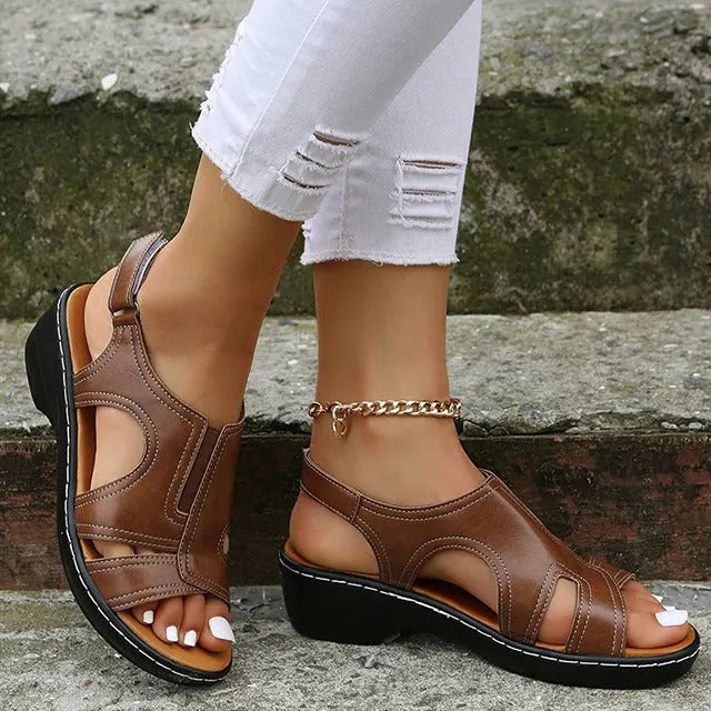 2024 Summer Women Premium Leather Orthopedic Sandals
