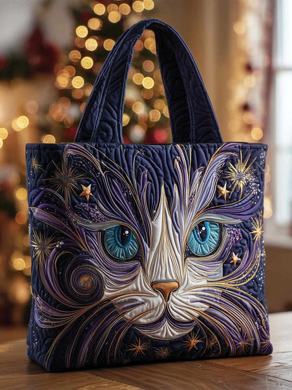 Catitude Charm Quilted Tote Bag