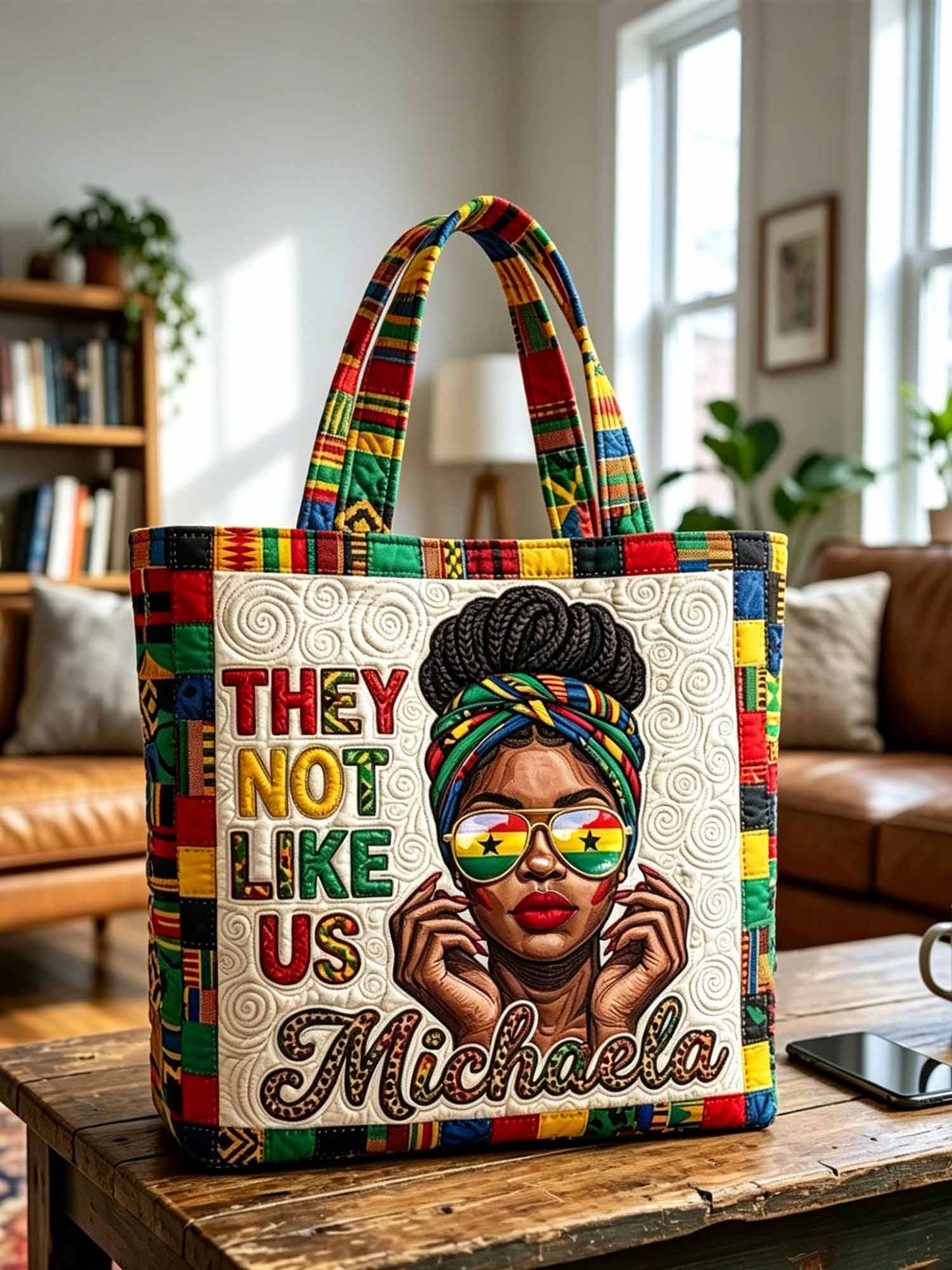 Melanin Queen Quilted Tote Bag