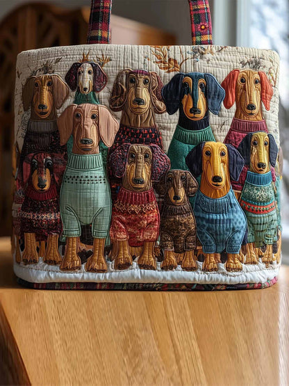 Adorable Dachshund Quilted Tote Bag
