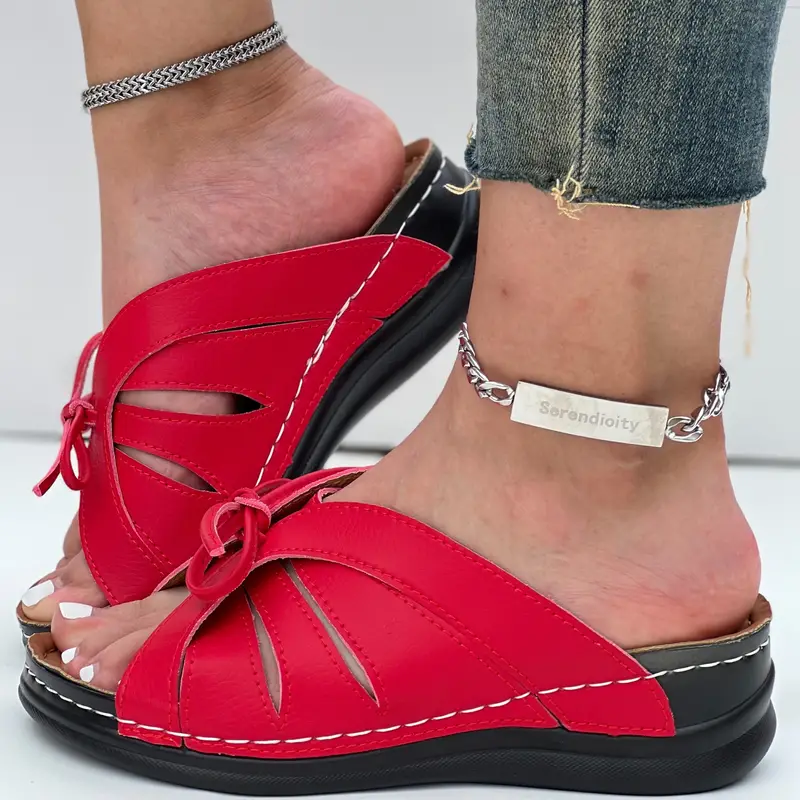 OMG!! 🔥Last Day 60% OFF-Sport Wedge Bowknot Sandal With High Arch Support-Buy 2 Free Shipping