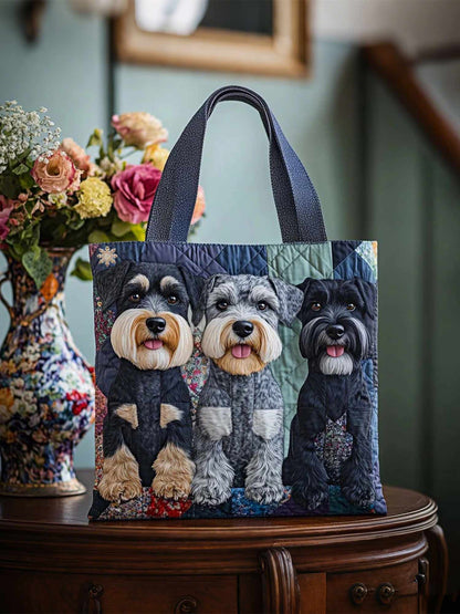 Schnauzer Happy Pals Quilted Tote Bag