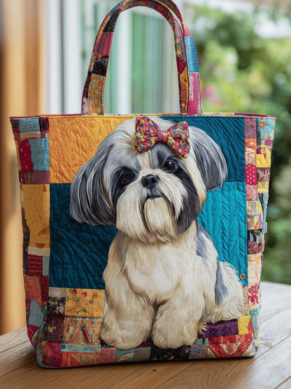 Poodle Dog Quilted Tote Bag
