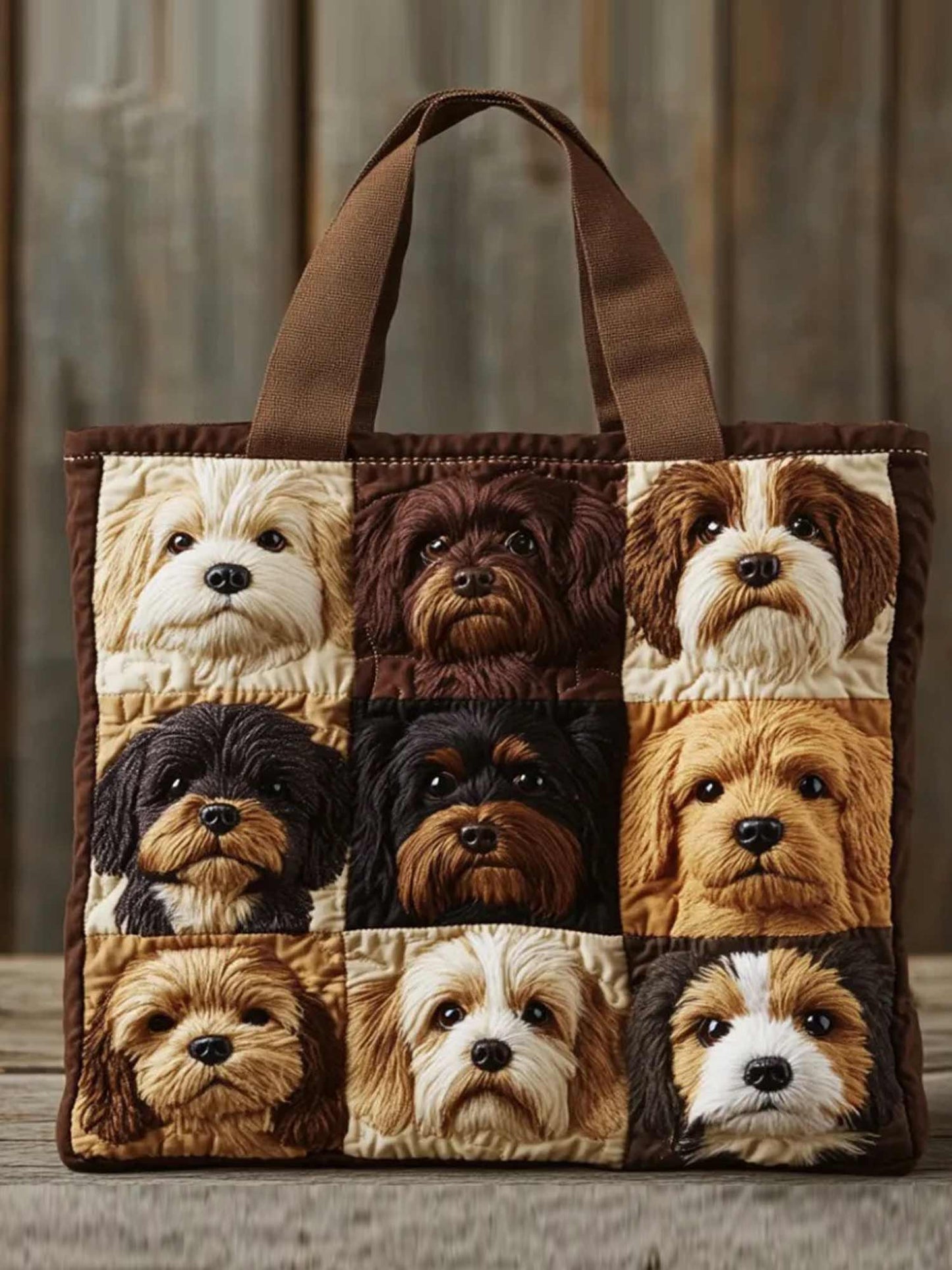 Puppy Patch  Quilted Tote Bag