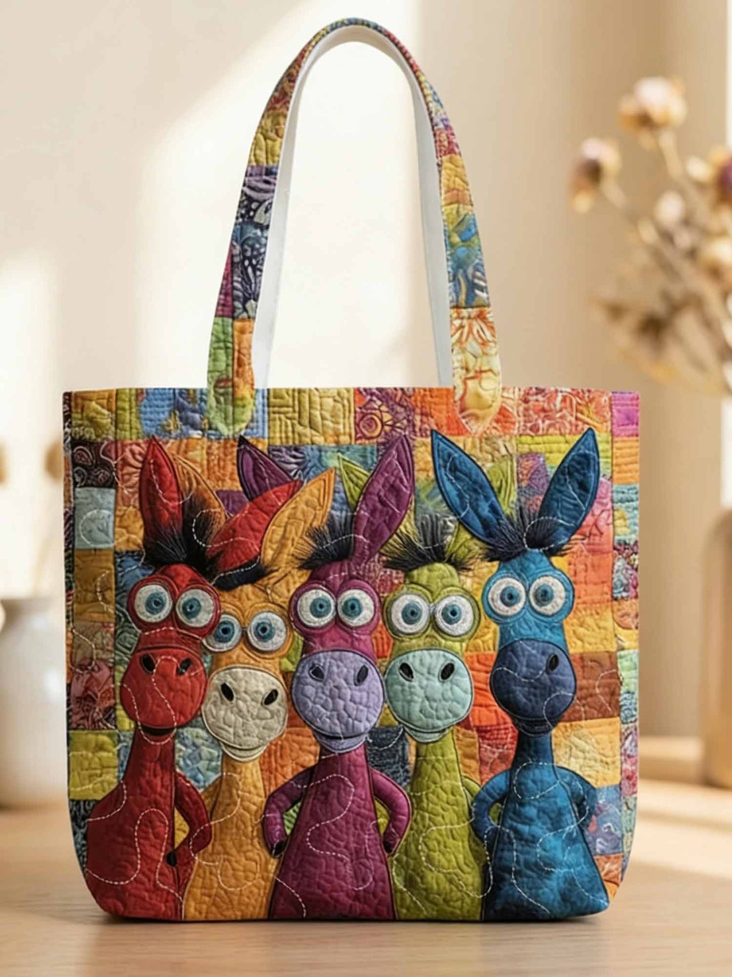 Funny Sheep Quilted Tote Bag