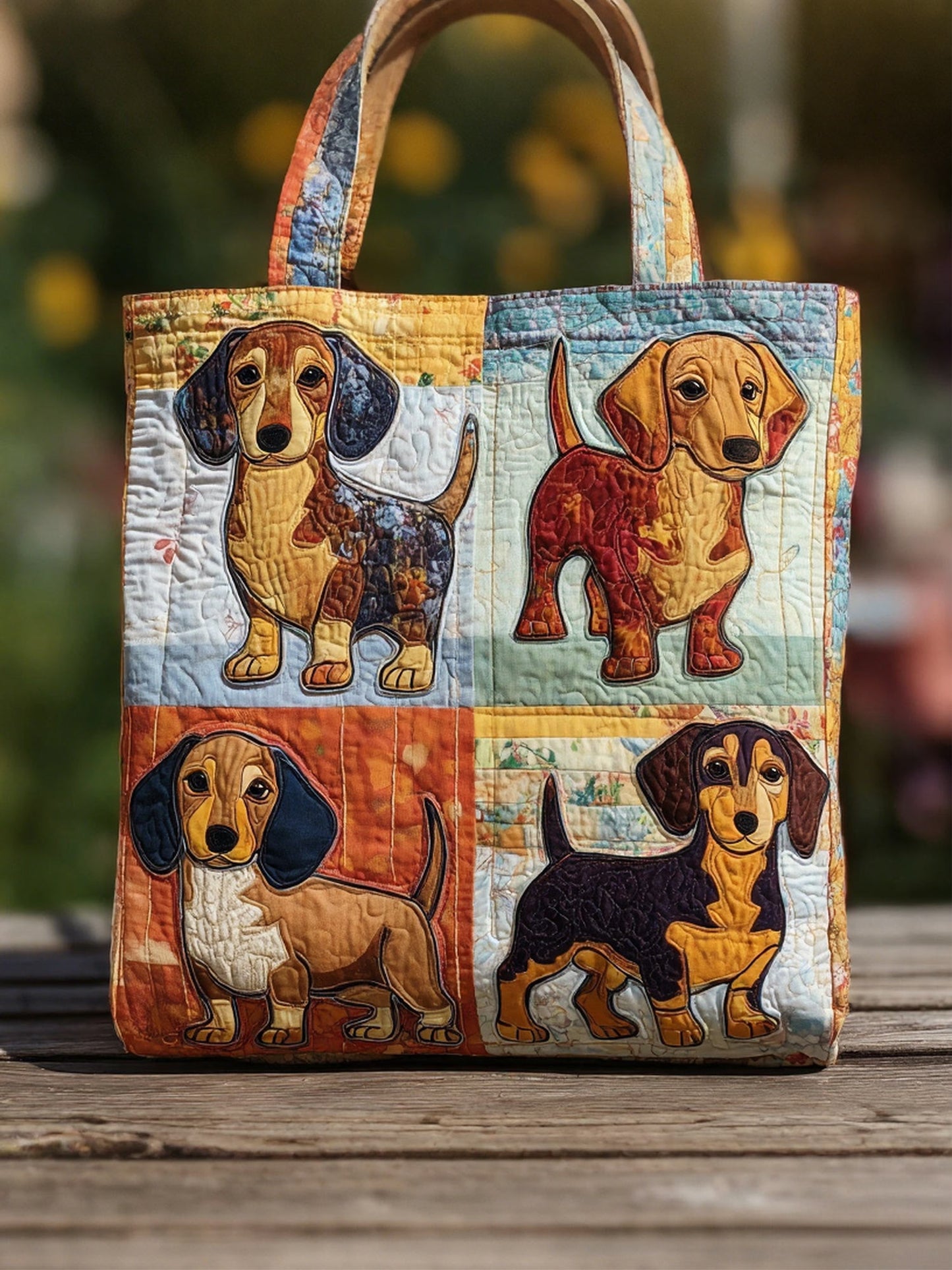 Dachshund Quilted Tote Bag