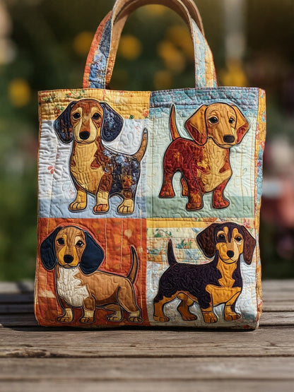 Dachshund Quilted Tote Bag
