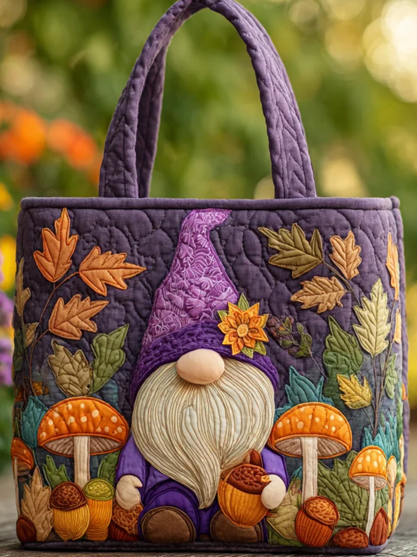 Christmas Cheerful Gnomes     Quilted Tote Bag