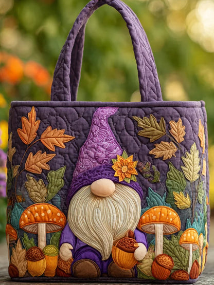 Christmas Cheerful Gnomes     Quilted Tote Bag